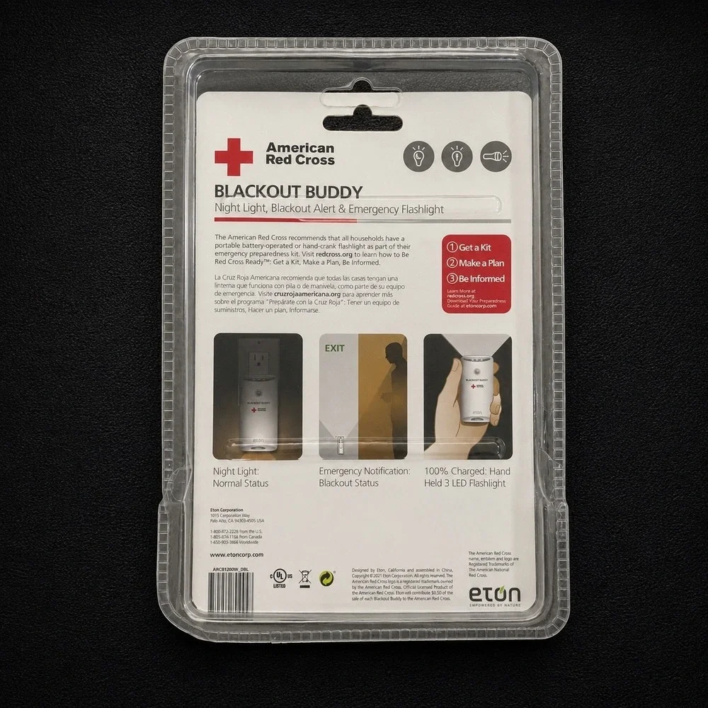 Eton American Red Cross Blackout Buddy Emergency Flashlight Night Light 2-Pack